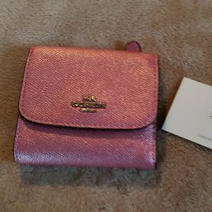Coach metallic blush small wallet